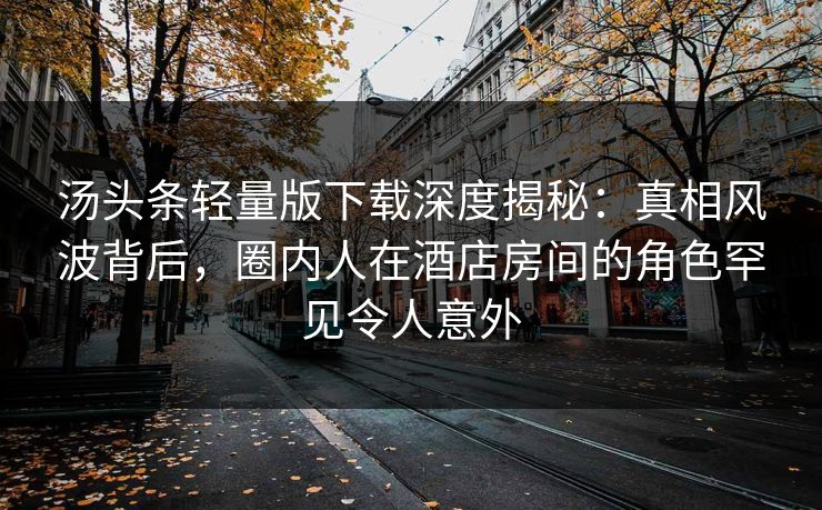 汤头条轻量版下载深度揭秘：真相风波背后，圈内人在酒店房间的角色罕见令人意外
