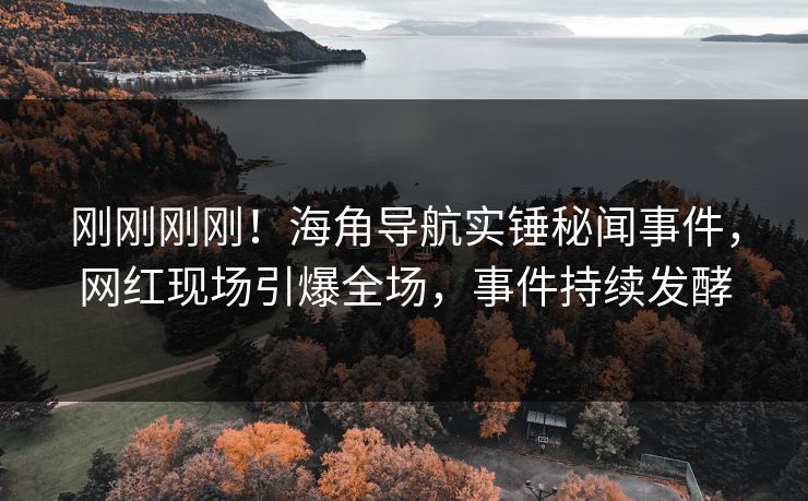 刚刚刚刚！海角导航实锤秘闻事件，网红现场引爆全场，事件持续发酵