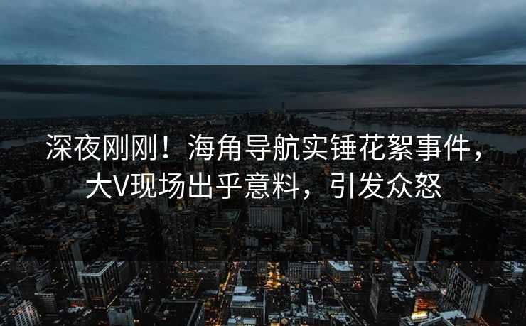 深夜刚刚！海角导航实锤花絮事件，大V现场出乎意料，引发众怒