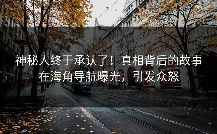 神秘人终于承认了！真相背后的故事在海角导航曝光，引发众怒