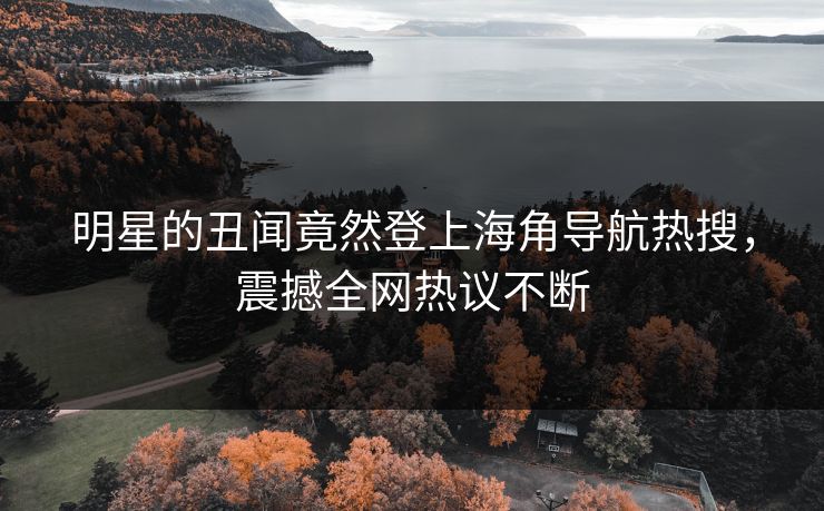 明星的丑闻竟然登上海角导航热搜，震撼全网热议不断