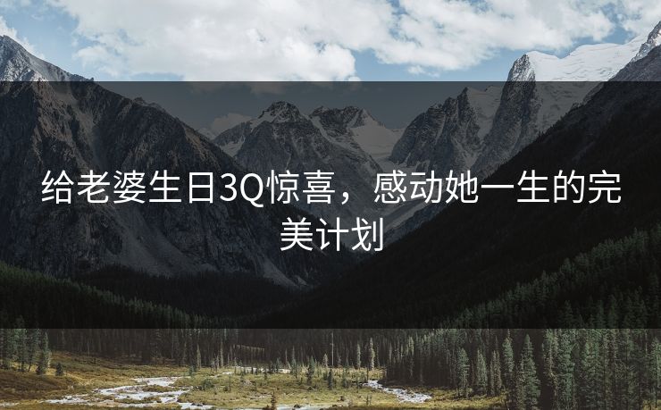 给老婆生日3Q惊喜，感动她一生的完美计划